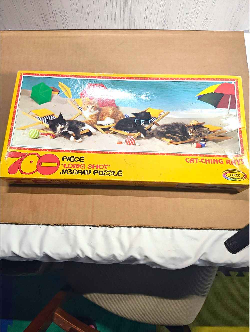 Ceaco Cat-Ching Rays 700 Piece Vintage 1991 Cats Jigsaw Puzzle unopened